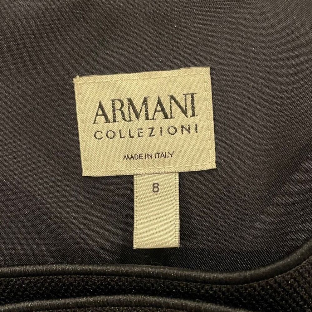 Armani Collezioni Navy Blue Neoprene Cropped Blazer Size 8 - Picture 4 of 5